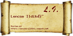 Lencse Ildikó névjegykártya